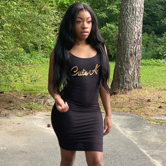 Black “Cute Af” Dress - Picture 1 of 4